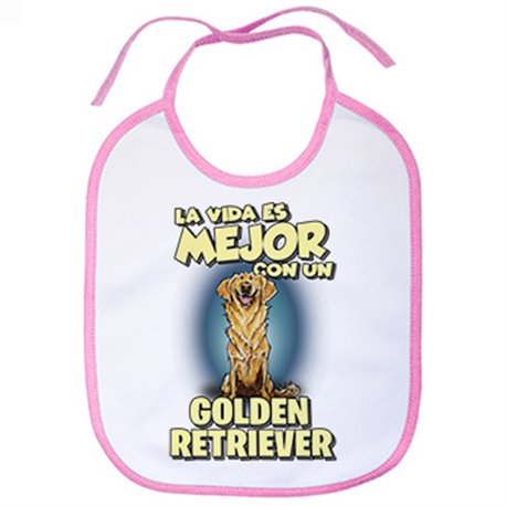 Babero la vida es mejor con un perro de raza Golden Retriever