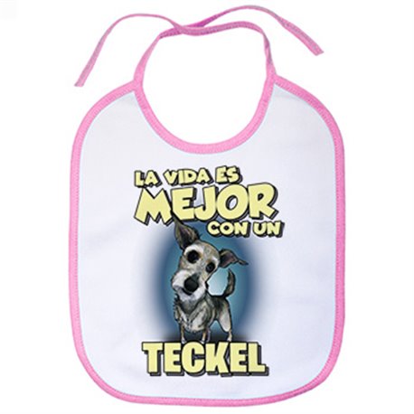 Babero la vida es mejor con un perro de raza Teckel