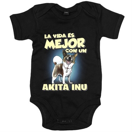 Body bebé la vida es mejor con un perro de raza Akita Inu