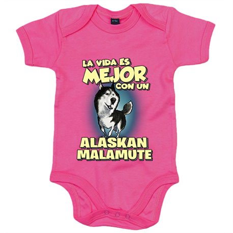 Body bebé la vida es mejor con un perro de raza Alaskan Malamute