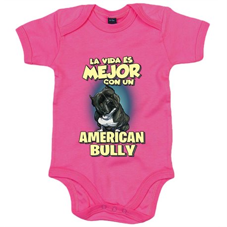 Body bebé la vida es mejor con un perro de raza American Bully