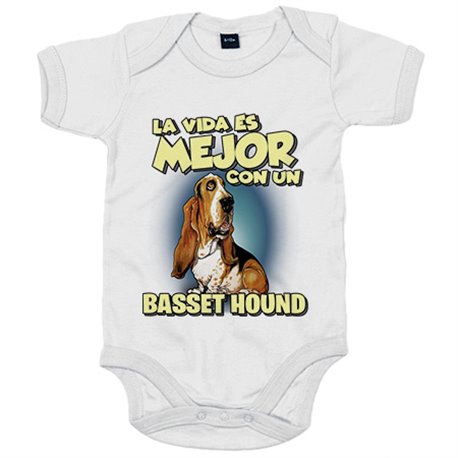 Body bebé la vida es mejor con un perro de raza Basset Hound