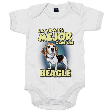 Body bebé la vida es mejor con un perro de raza Beagle