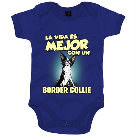 Body bebé la vida es mejor con un perro de raza Border Collie