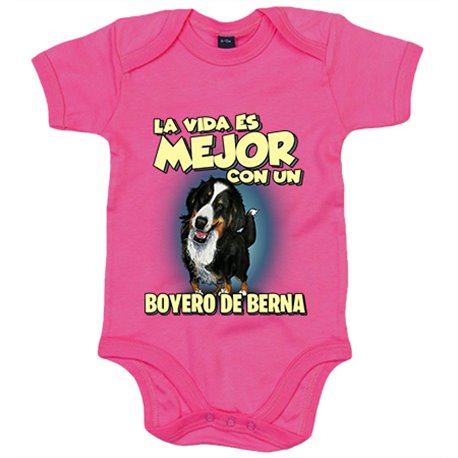 Body bebé la vida es mejor con un perro de raza Boyero de Berna