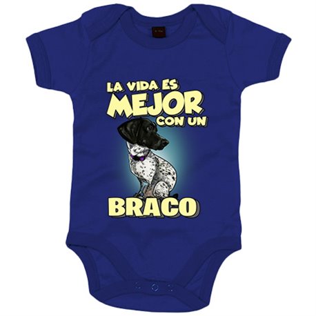 Body bebé la vida es mejor con un perro de raza Braco