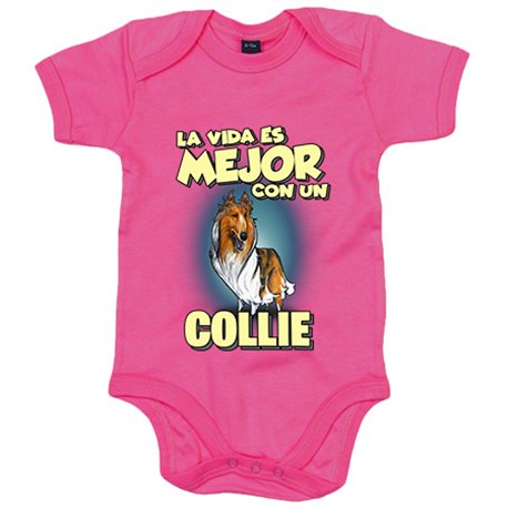 Body bebé la vida es mejor con un perro de raza Collie