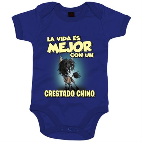Body bebé la vida es mejor con un perro de raza Crestado Chino