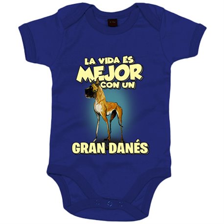 Body bebé la vida es mejor con un perro de raza Gran Danés