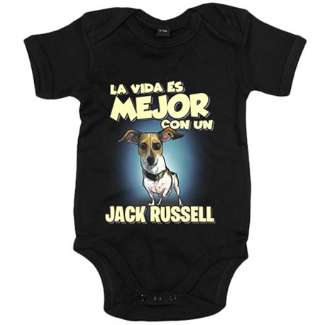 Body bebé la vida es mejor con un perro de raza Jack Russell