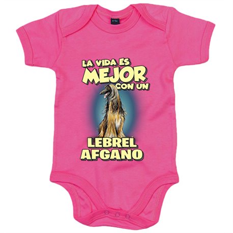 Body bebé la vida es mejor con un perro de raza Lebrel Afgano