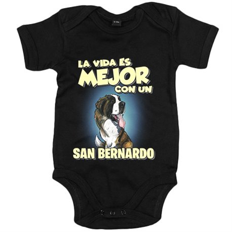 Body bebé la vida es mejor con un perro de raza San Bernardo