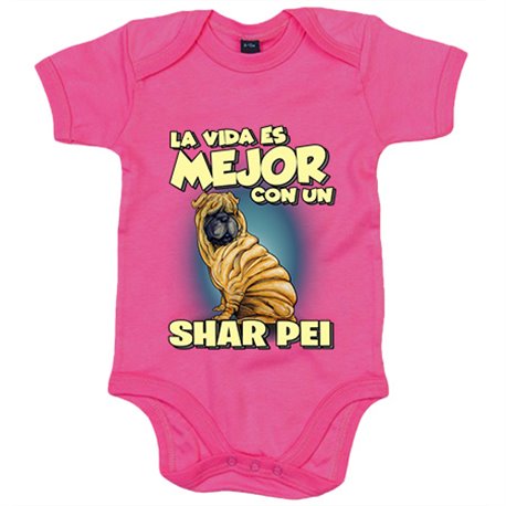 Body bebé la vida es mejor con un perro de raza Shar Pei