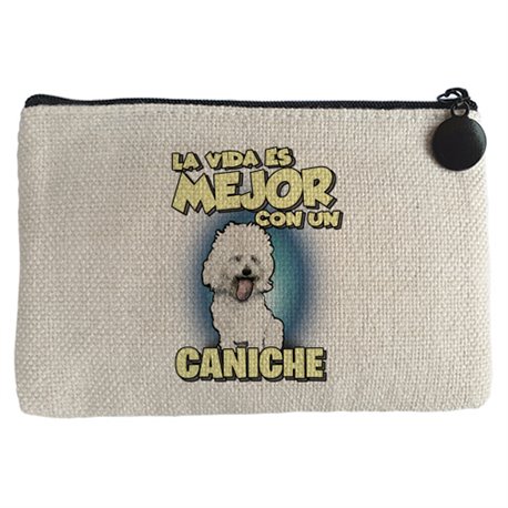 Monedero la vida es mejor con un perro de raza Caniche