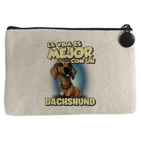 Monedero la vida es mejor con un perro de raza Dachshund