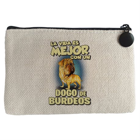 Monedero la vida es mejor con un perro de raza Dogo de Burdeos