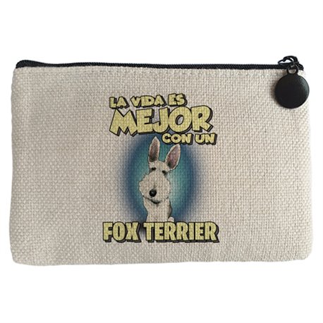 Monedero la vida es mejor con un perro de raza Fox Terrier