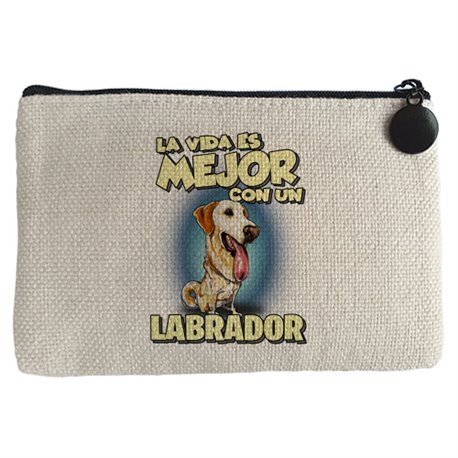 Monedero la vida es mejor con un perro de raza Labrador