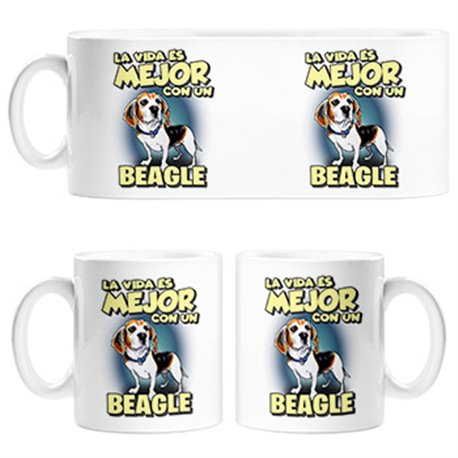 Taza la vida es mejor con un perro de raza Beagle