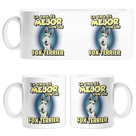 Taza la vida es mejor con un perro de raza Fox Terrier