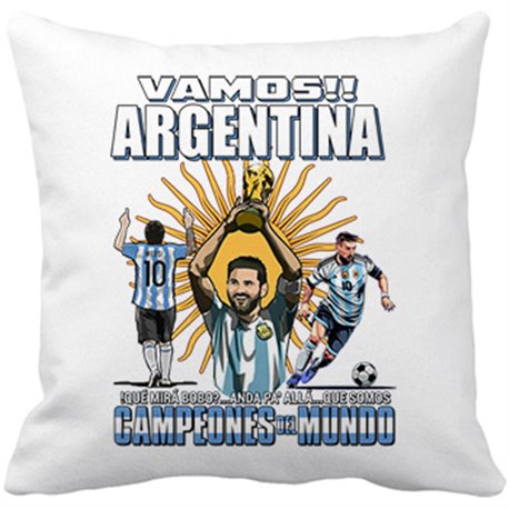 Cojín con relleno Argentina campeona del Mundo para aficionado al fútbol que miras bobo somos Campeones del Mundo