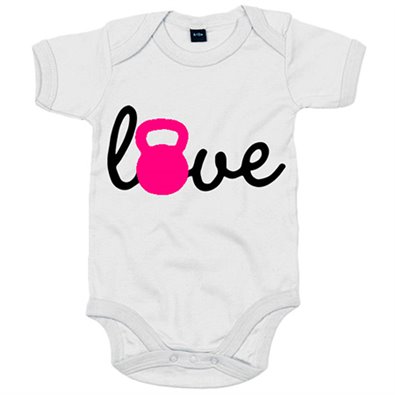 Body bebé Love Crossfit kettlebell rosa