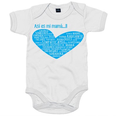 Body bebé regalo para mami así es mi mamá corazón azul