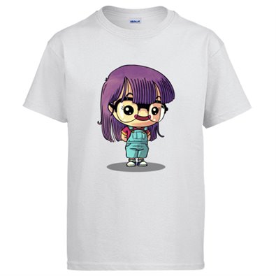 Camiseta Chibi Kawaii niña robot con gafas