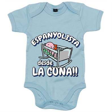 Body bebé Espanyolista Perico desde la cuna para aficionado al fútbol Espanyol