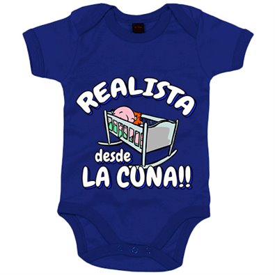 Body bebé Realista txuri urdin desde la cuna para aficionado al fútbol