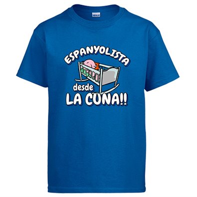 Camiseta Espanyolista Perico desde la cuna para aficionado al fútbol Espanyol