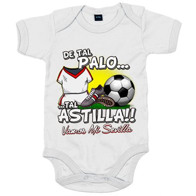 Body bebé de tal palo tal astilla de Sevilla para aficionado al fútbol