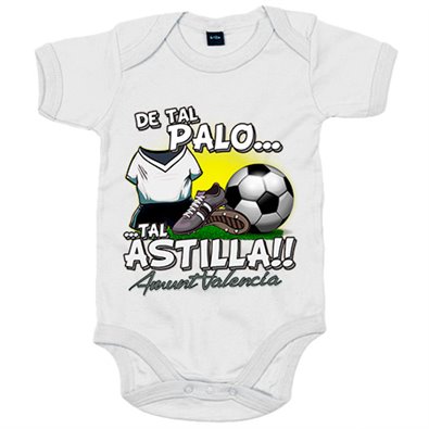 Body bebé de tal palo tal astilla de Valencia para aficionado al fútbol