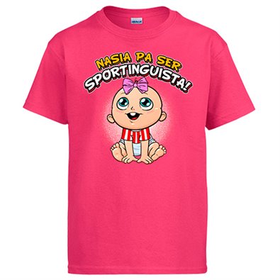 Camiseta nacida para ser Sportinguista para aficionada al fútbol de Gijón