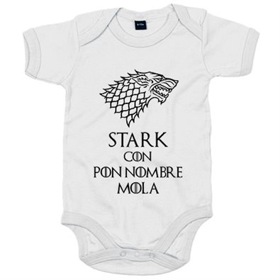 Body bebé personalizable ilustración Stark con Pon Nombre mola
