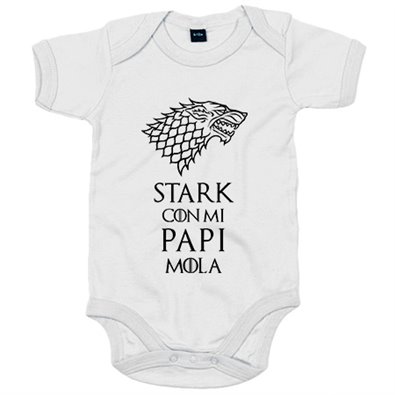 Body bebé frase divertida ilustración Stark con mi papi mola