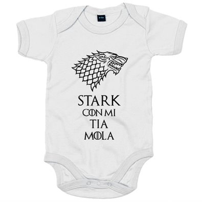 Body bebé frase divertida ilustración Stark con mi Tia mola