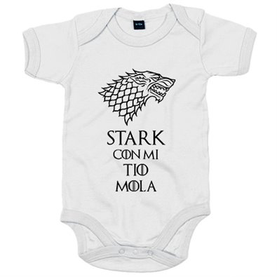 Body bebé frase divertida ilustración Stark con mi Tio mola