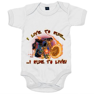 Body bebé para moteros I Live To Ride I Ride To Live