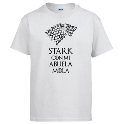 Camiseta frase divertida ilustración Stark con mi abuela mola