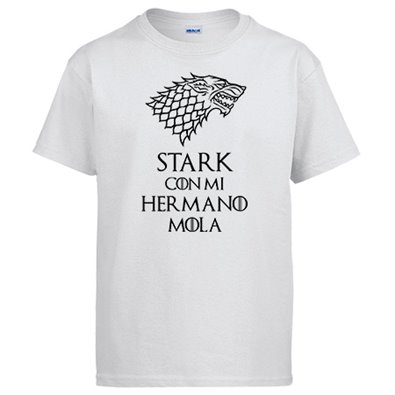Camiseta frase divertida ilustración Stark con mi hermano mola