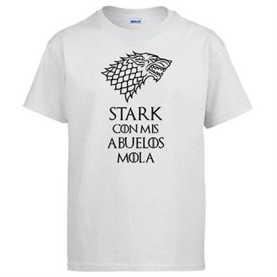 Camiseta frase divertida ilustración Stark con mis abuelos mola