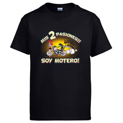 Camiseta mis dos pasiones mi moto y mi chica soy motero
