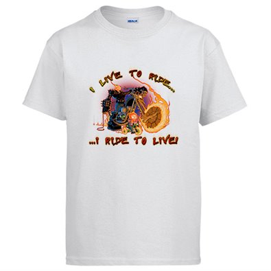 Camiseta para moteros I Live To Ride I Ride To Live