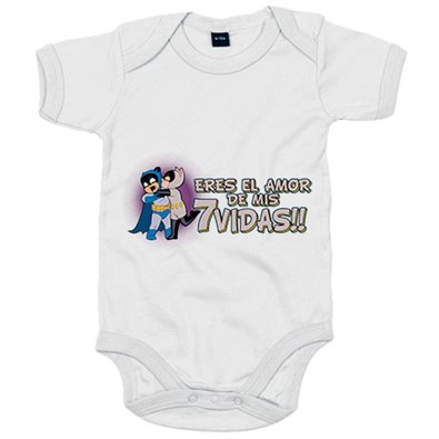 Body bebé frase eres el amor de mis 7 vidas