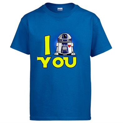 Camiseta I Love You friki parodia R2D2 androide