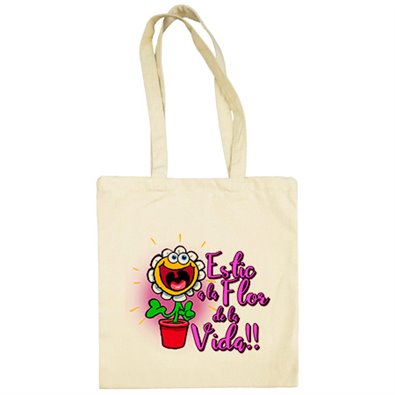 Bolsa de tela Estic a la flor de la vida rosa