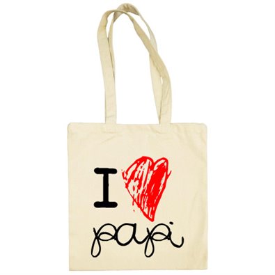 Bolsa de tela I Love papi amor
