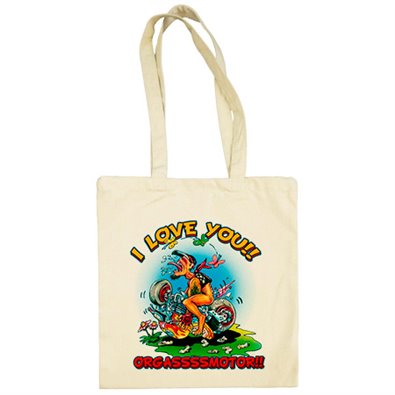 Bolsa de tela I Love You Orgasmotor para moteros