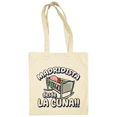 Bolsa de tela Madridista desde la cuna para aficionado al fútbol Merengue Madrid